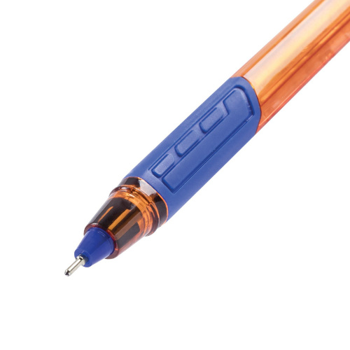 Ручка шариковая масляная BRAUBERG "Extra Glide GT Tone Orange", линия письма 0,35 мм, синяя фото 3