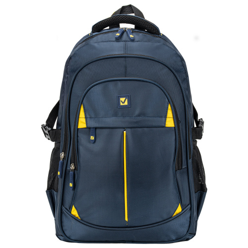 Рюкзак BRAUBERG TITANIUM, 45х28х18см, универсальный, синий, желтые вставки фото 8