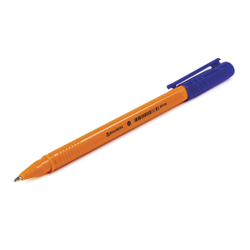 Ручка шариковая BRAUBERG "Solar", трехгранная, корпус оранжевый, узел 1 мм, синяя фото 7