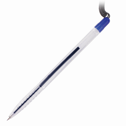 Ручка шариковая настольная BRAUBERG "Counter Pen", пружинка, корпус синий, 0,5 мм, синяя фото 2
