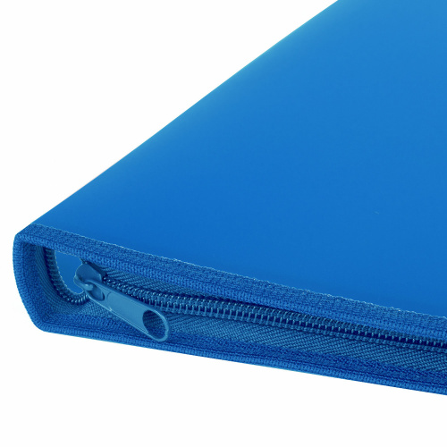 Папка для документов и тетрадей на молнии пластиковая BRAUBERG А4, 320х230 мм, синяя, 271715 фото 2