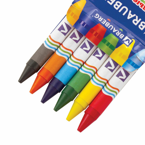 Восковые карандаши BRAUBERG, 6 цветов фото 4