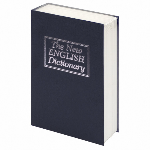 Сейф-книга BRAUBERG "Английский словарь", 55х155х240 мм, ключевой замок, темно-синий фото 10