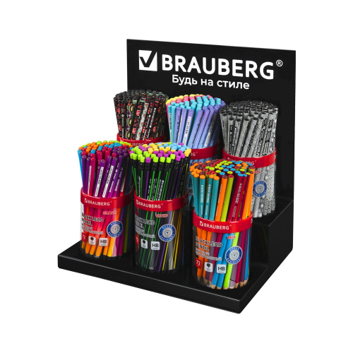 Подставка под ручки и карандаши в тубах BRAUBERG, металл, 6 отделений, 32x30x21 см фото 3