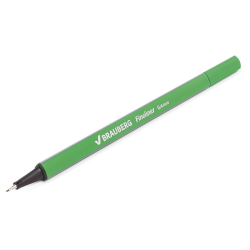 Ручка капиллярная (линер) BRAUBERG "Aero", трехгранная, линия письма 0,4 мм, светло-зеленая фото 5