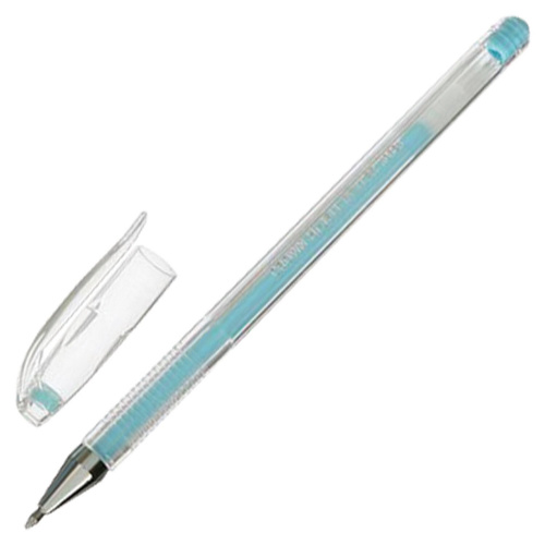 Ручка гелевая CROWN "Hi-Jell Pastel", голубая пастель, узел 0,8 мм, линия письма 0,5 мм