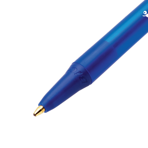 Ручка шариковая автоматическая BIC "Round Stic Clic", корпус тонированный, синяя фото 5