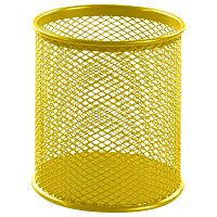 Подставка-органайзер BRAUBERG "Germanium", 100х89 мм, металлическая, круглое основание, желтая