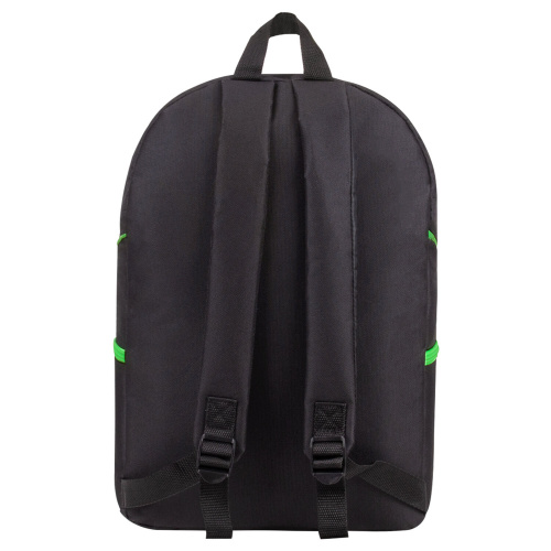 Рюкзак STAFF TRIP, 40x27x15,5 см, универсальный, 2 кармана, черный с салатовыми деталями фото 7