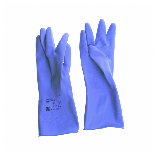 Перчатки латексные КЩС, прочные, хлопковое напыление, размер 7 S, малый, синие, HQ Profiline, 74733 фото 8