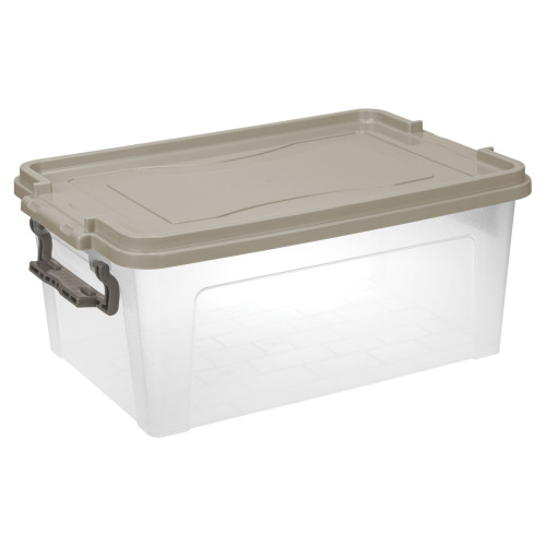 Ящик IDEA, 14 л, 18х43х28 см, пластиковый, прозрачный, с крышкой на защелках, для хранения фото 5