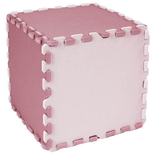 Коврик-пазл напольный ЮНЛАНДИЯ, 0,9х0,9 м, 9 элементов 30х30 см, толщина 1 см, мягкий, розовый фото 8