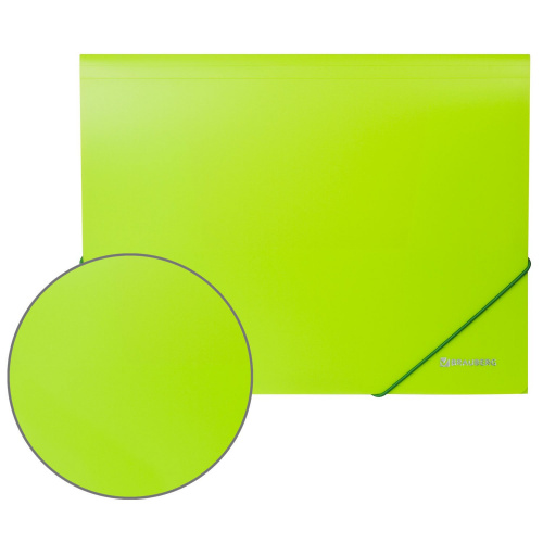 Папка на резинках BRAUBERG "Neon", до 300 листов, 0,5 мм, неоновая, зеленая фото 4