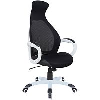 Кресло офисное BRABIX PREMIUM "Genesis EX-517", пластик белый, ткань/экокожа/сетка черная