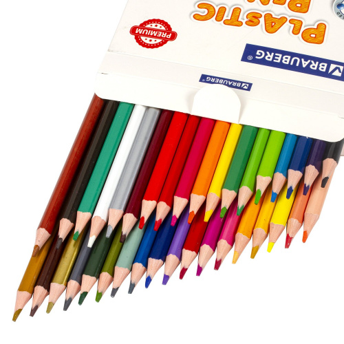 Карандаши цветные пластиковые BRAUBERG PREMIUM, 36 цветов, трехгранные, грифель мягкий 3 мм фото 4