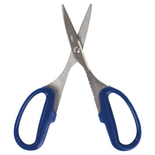 Ножницы для хобби и рукоделия ОСТРОВ СОКРОВИЩ, 165 мм, 3-х сторонняя заточка, синие фото 10