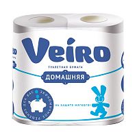 Туалетная бумага "Veiro" 2 слоя Домашняя Белая 4 шт.