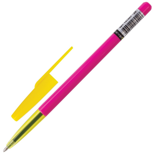 Ручка шариковая BRAUBERG "Color", корпус ассорти, узел 1 мм, линия письма 0,5 мм, синяя фото 2