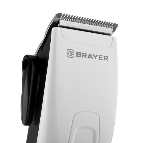 Машинка для стрижки волос BRAYER BR3430, 15 Вт, 4 насадки, сеть, белая фото 9