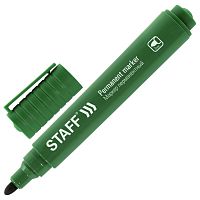Маркер перманентный STAFF "Basic Budget PM-125", круглый наконечник 3 мм, зеленый