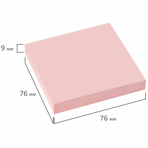 Блок самоклеящийся (стикеры) STAFF, 76х76 мм, 100 листов, розовый фото 5