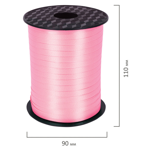 Лента упаковочная декоративная для шаров и подарков ЗОЛОТАЯ СКАЗКА, 5 мм х 500 м, розовая фото 5