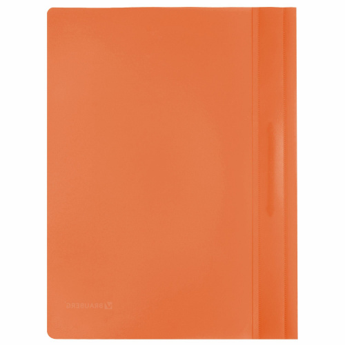 Скоросшиватель пластиковый BRAUBERG, А4, 130/180 мкм, оранжевый фото 4