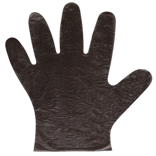 Перчатки полиэтиленовые LAIMA, 100 шт., M (средние), черные фото 8
