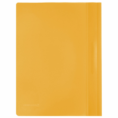 Скоросшиватель пластиковый BRAUBERG, А4, 130/180 мкм, желтый фото 10