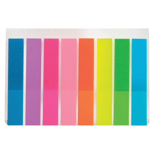 Закладки клейкие BRAUBERG, пластиковые, 45х8 мм, 8 цв., 20 л., в пластиковой книжке фото 5