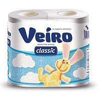 Туалетная бумага "Veiro" 2 слоя Classic Белая 4 шт.