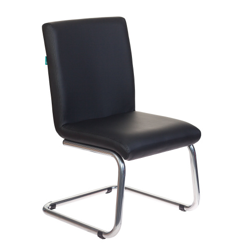 Кресло для приемных и переговорных CH-250-V, хром, экокожа, черное