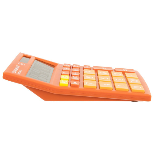 Калькулятор настольный BRAUBERG, 192x143 мм, 12 разрядов, двойное питание, оранжевый фото 3
