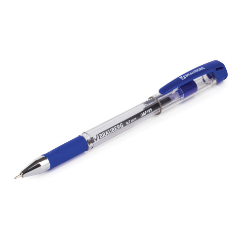 Ручка шариковая масляная с грипом BRAUBERG "Active", узел 0,7 мм, линия письма 0,35 мм, синяя фото 6