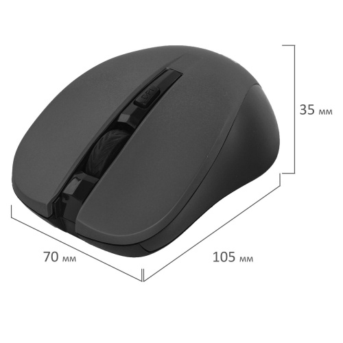 Мышь беспроводная с бесшумным кликом SONNEN V18, USB, 800/1200/1600 dpi, 4 кнопки, черная фото 6