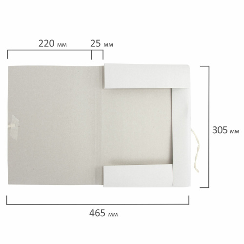 Папка для бумаг с завязками картонная BRAUBERG, гарантированная плотность 300 г/м2, до 200 л. фото 3