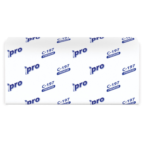 Полотенца бумажные 200 шт., PROtissue (H3) PREMIUM, 2-слойные, белые, КОМПЛЕКТ 20 пачек, 22х21 см, V-сложение фото 5