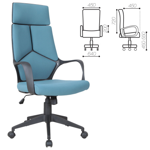 Кресло офисное BRABIX PREMIUM "Prime EX-515", ткань, голубое фото 3