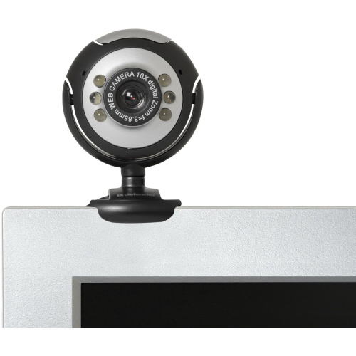 Веб-камера DEFENDER, 0,3 Мп, микрофон, USB 2.0/1.1+3.5 мм jack, подсветка, черная фото 5