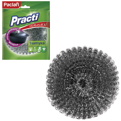 Губка для посуды PACLAN "Practi", металлическая, сетчатая фото 2