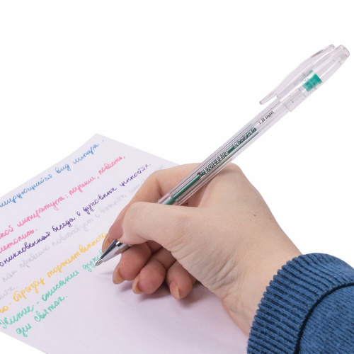 Ручки гелевые BRAUBERG "Jet", 6 цветов, узел 0,7 мм, линия письма 0,5 мм фото 5