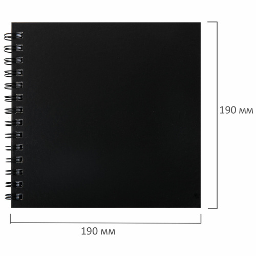 Скетчбук, белая бумага 160 г/м2, 190х190 мм, 60 л., гребень, твёрдая обложка ЧЕРНАЯ, BRAUBERG ART фото 7