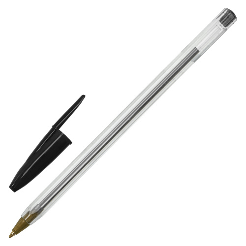 Ручка шариковая STAFF "Basic Budget BP-04", линия письма 0,5 мм, с штрихкодом, черная фото 4