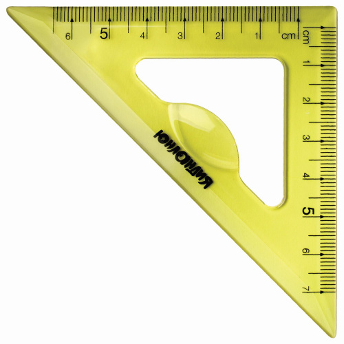 Набор чертежный малый ЮНЛАНДИЯ "START 3D", линейка 15 см, 2 треугол, транспортир, прозрачный, желтый фото 6