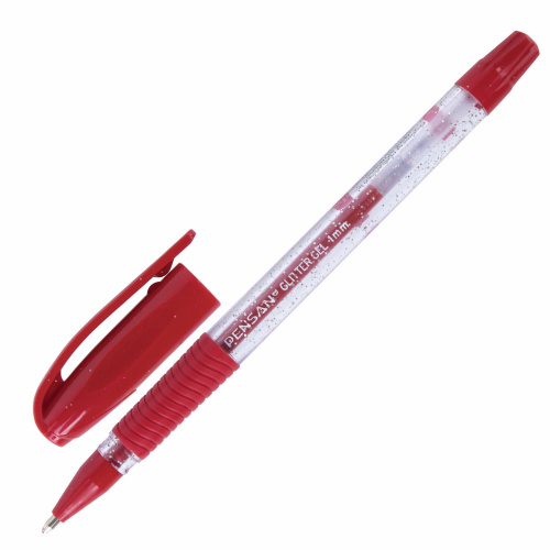 Ручка гелевая PENSAN "Glitter Gel", чернила с блестками, линия письма 0,5 мм, дисплей, черная фото 9