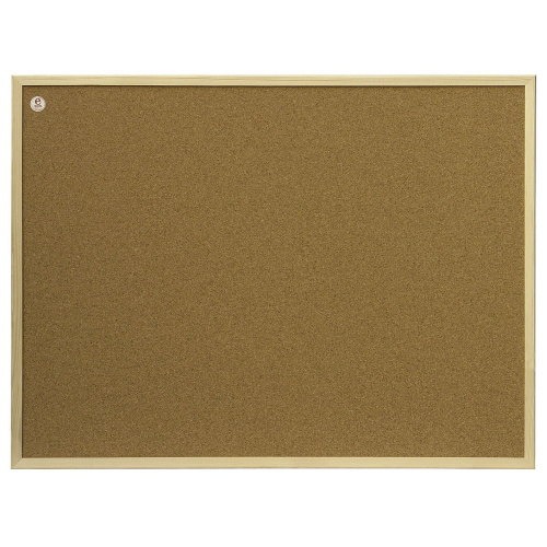 Доска пробковая для объявлений 2х3, 100x200 см, коричневая рамка из МДФ