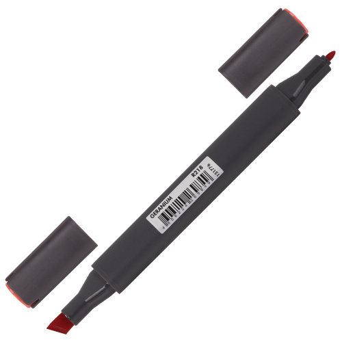 Маркер для скетчинга двусторонний BRAUBERG ART CLASSIC, 1 мм-6 мм , красный герань фото 8