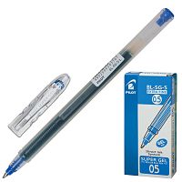 Ручка гелевая PILOT "Super Gel", корпус прозрачный, узел 0,5 мм, линия письма 0,3 мм, синяя