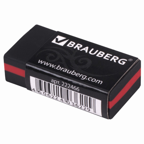 Ластик BRAUBERG "BlackJack", 40х20х11 мм, черный, прямоугольный, картонный держатель фото 2