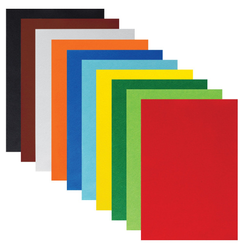 Цветной фетр для творчества ЮНЛАНДИЯ, А4, 10 ярких цветов, толщина 1 мм, с европодвесом фото 2